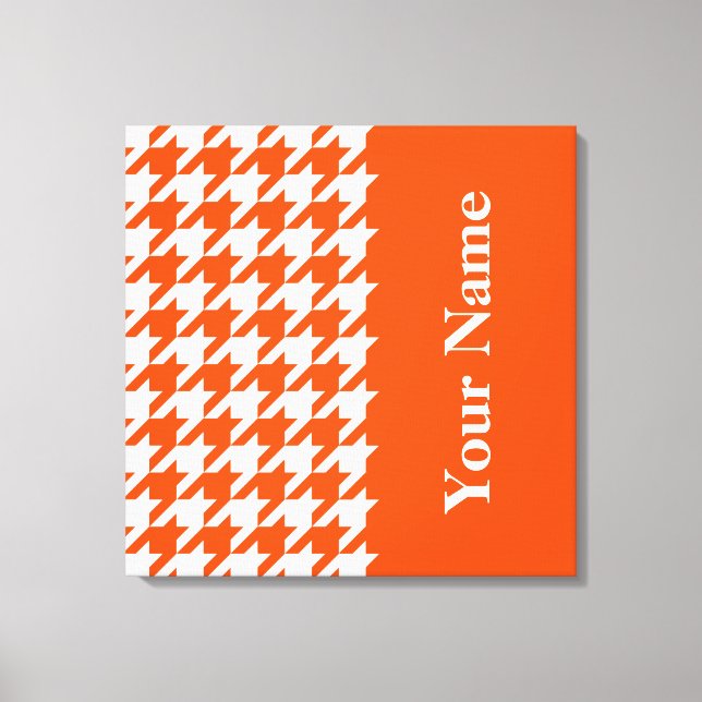 Impressão Em Tela Vermilhão Elegant Houndstooth com nome (Frente)