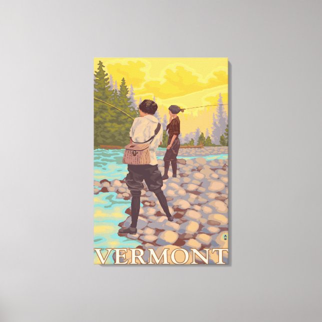 Impressão Em Tela VermontWomen Voa Cena de Pesca (Frente)
