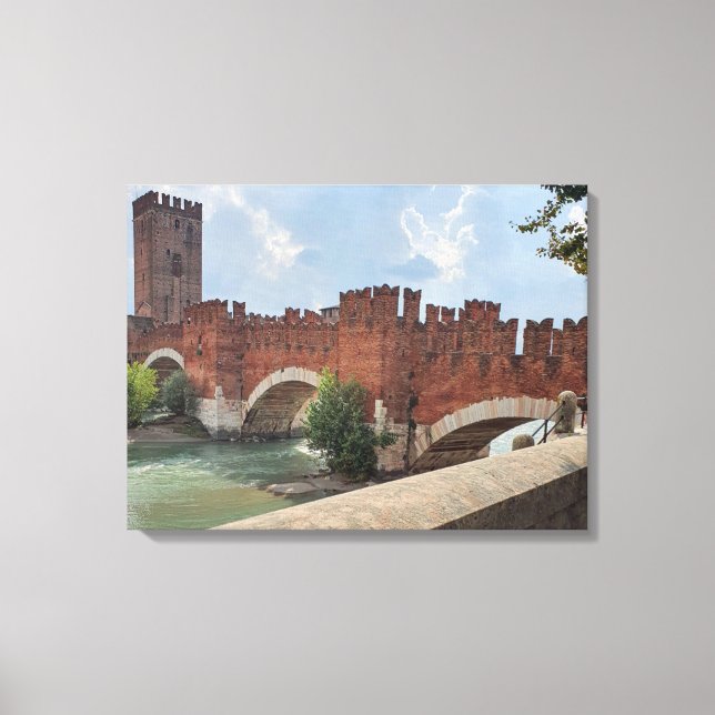 Impressão Em Tela Verona Castelvecchio Bridge - tela de impressão (Frente)