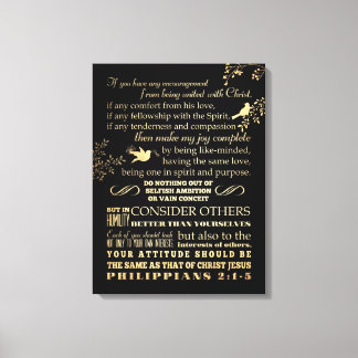 Impressão Em Tela Verso de Bíblia escritural - Philippians 2: 1-5