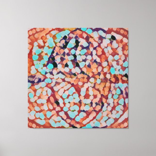 Impressão Em Tela Vesica Piscis 369 | Vidro, Azul e Laranja (Frente)