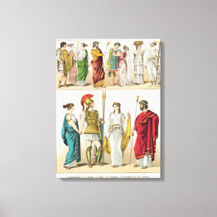Impressão Em Tela Vestido grego, 'do der Voelker de Trachten, 1864