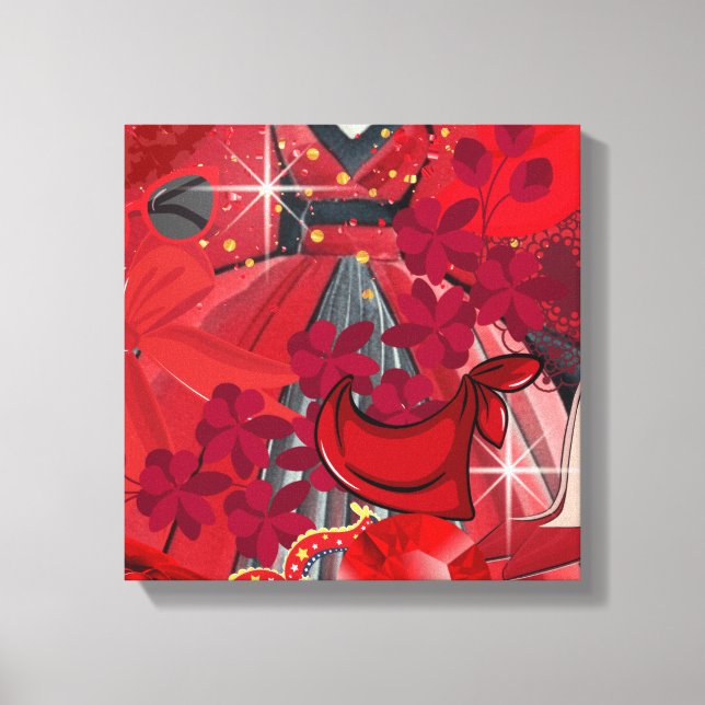 Impressão Em Tela Vestir Vermelho (Frente)