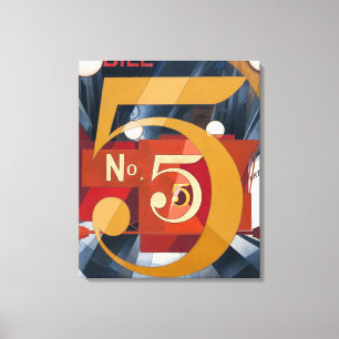 Impressão Em Tela Vi a Figura 5 em Dourado   Charles Demuth  