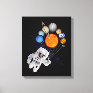 Impressão Em Tela Via Láctea do astronauta dos planetas do sistema