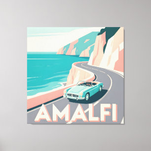 Impressão Em Tela Viagem da Costa Amalfi: Praça de Arte Vetor