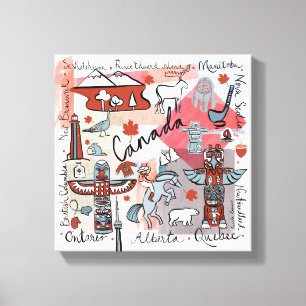 Impressão Em Tela Viagem global - Canadá