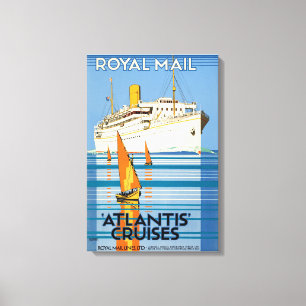 IMPRESSÃO EM TELA VIAGEM LINER OCEÂNICA VINTAGE ATLÂNTICO