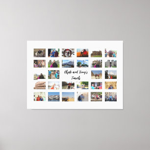 Impressão Em Tela Viagem Memórias Colagem 36 X 24 Fundo Branco