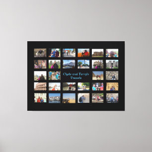 Impressão Em Tela Viagem Memórias Colagem 36 X 24 Fundo Preto