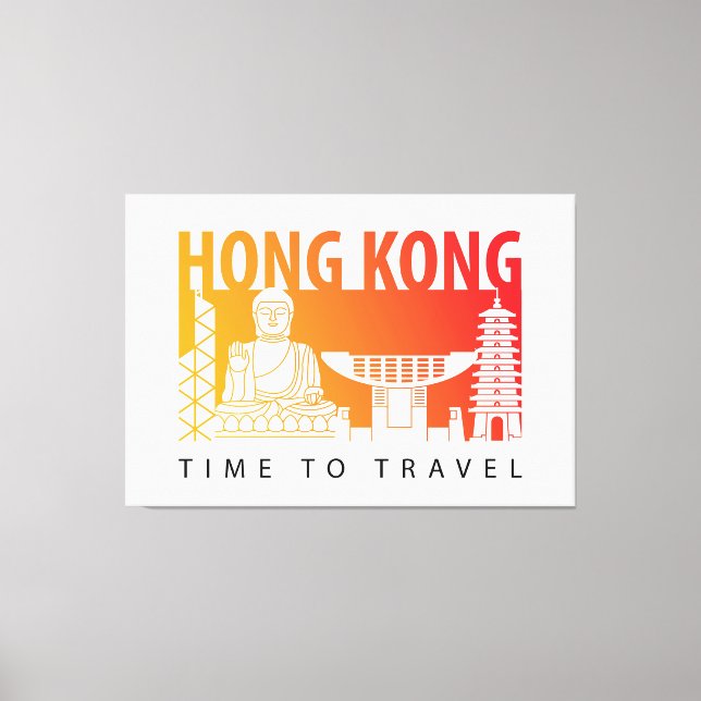 Impressão Em Tela Viagem para Hong Kong (Frente)