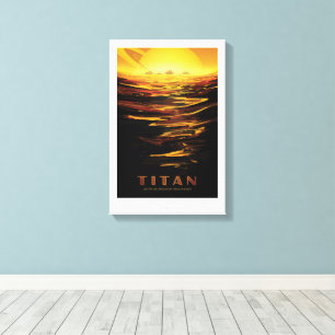 Impressão Em Tela Viagem Sci-Fi Ad, Lua Titã