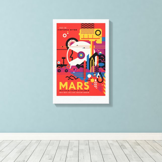 Impressão Em Tela Viagem Sci-Fi Ad, Planeta Marte (Insitu(piso de madeira))