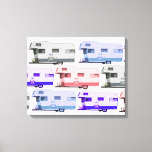 Impressão Em Tela Viagem Trailer Vintage