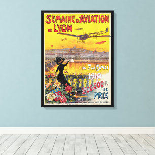 Impressão Em Tela Viagens Antigas, Aviões de Aviação, Lyon, França
