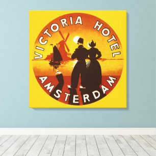 Impressão Em Tela Viagens Antigas, Hotel Victoria, Amsterdã, Holanda
