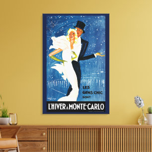 Impressão Em Tela Viagens vintage, Amor Romance Winter em Monte Carl