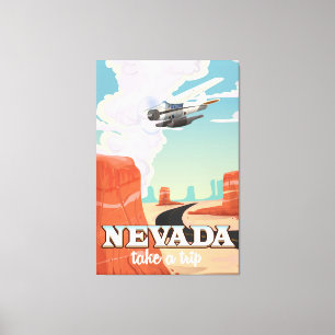 Impressão Em Tela Viagens vintage da poster do estado de Nevada