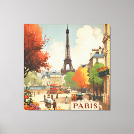 Impressão Em Tela Viagens vintage da Torre Eifel de Paris