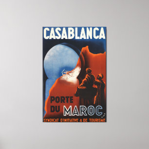 Impressão Em Tela Viagens vintage de Poster de Casablanca