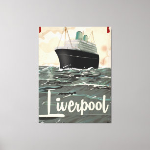 Impressão Em Tela Viagens vintage de poster de Liverpool