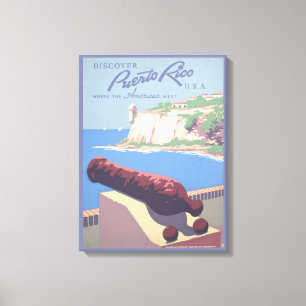 Impressão Em Tela Viagens vintage de Poster promovendo Porto Rico