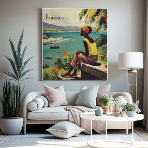 Impressão Em Tela Viagens vintage Poster jamaicana