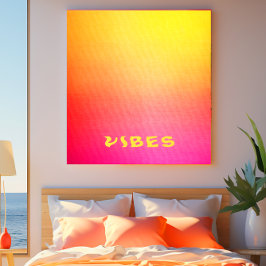 Impressão Em Tela "Vibes" ensolarados, cor-de-rosa, laranja e amarel