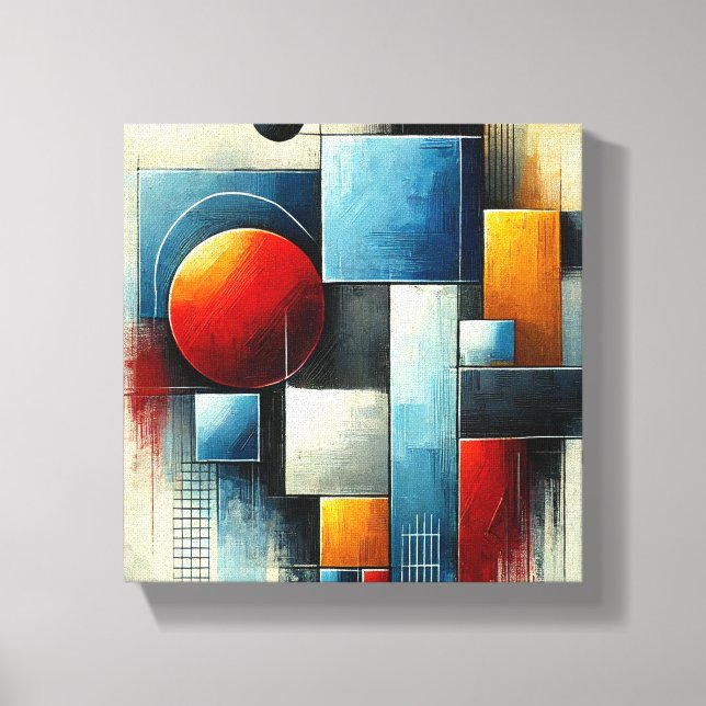 Impressão Em Tela Vibração Geométrica (Frente)