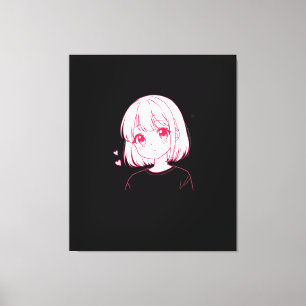 Impressão Em Tela "Vibrações de Amor de Anime"