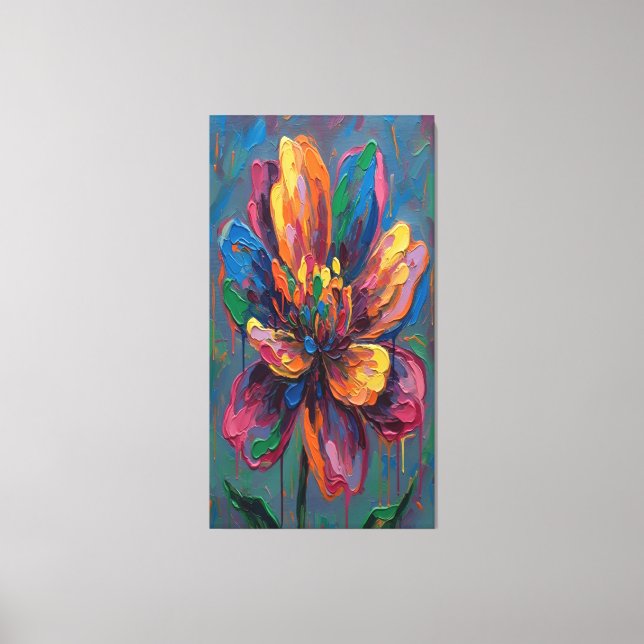 Impressão Em Tela “Vibrant Abstract Flower Art Print” (Frente)