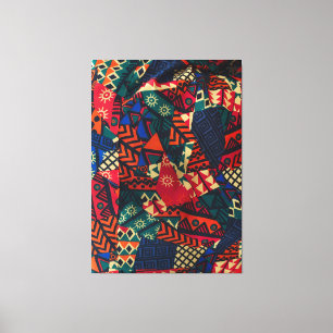 Impressão Em Tela Vibrant African Geometric Tribal Abstract Pattern