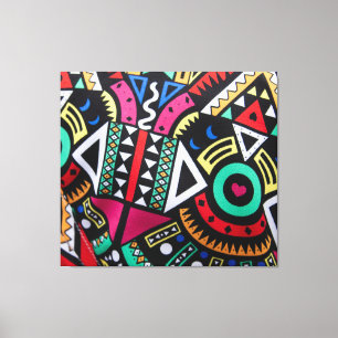Impressão Em Tela Vibrant Afro-Centric Geometric Pattern – Bold Trib