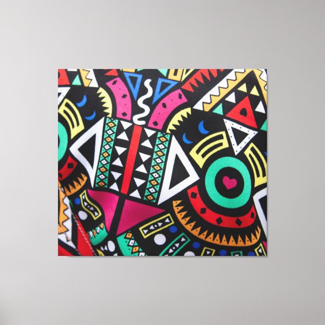 Impressão Em Tela Vibrant Afro-Centric Geometric Pattern – Bold Trib (Frente)