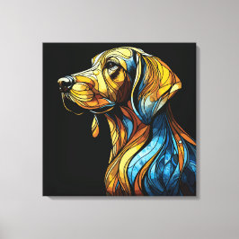 Impressão Em Tela Vibrant Canine Reverie - Trabalho de arte de Vidro