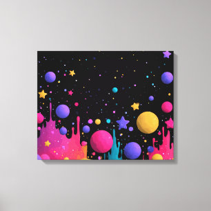 Impressão Em Tela Vibrant Cosmic Drip Abstract Space Art