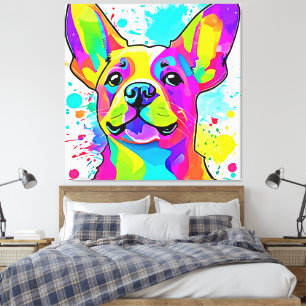 Impressão Em Tela Vibrant Frenchie Bulldog Puppy Art
