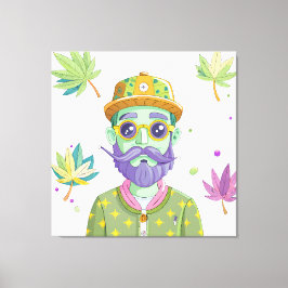 Impressão Em Tela Vibrant Monarch Butterfly Illustration on Light Ba