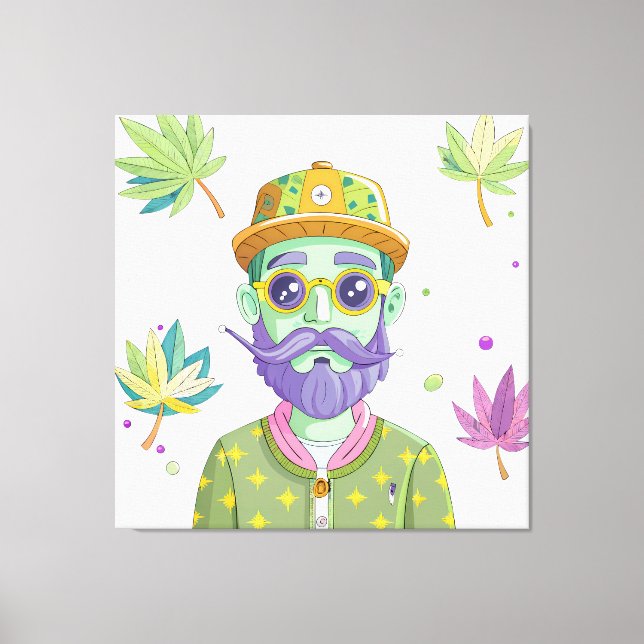 Impressão Em Tela Vibrant Monarch Butterfly Illustration on Light Ba (Frente)