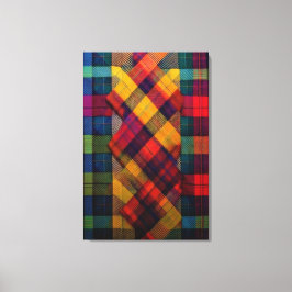 Impressão Em Tela Vibrant Plaid Fusion & Modern Geometric Textile