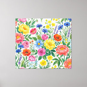 Impressão Em Tela Vibrant Wildflower Meadow Botanical Garden Print
