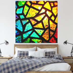 Impressão Em Tela Vibrante Design de Mosaico de Luz Abstrata