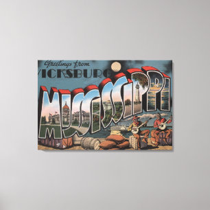 Impressão Em Tela Vicksburg, Mississippi - Large Letter Scenes