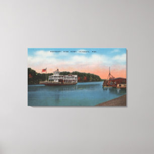 Impressão Em Tela Vicksburg, MS - vista da balsa do rio Mississípi