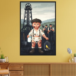 Impressão Em Tela Victorian Baby Poster - Funny Coal Miner Theme