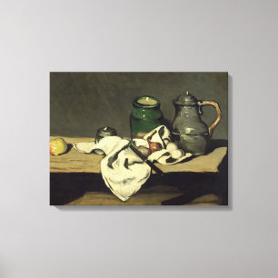 Impressão Em Tela Vida com uma chaleira, c.1869 de Paul Cezanne  