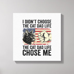 Impressão Em Tela Vida de Pai de Gato Vintage Patriota Camisa Vector