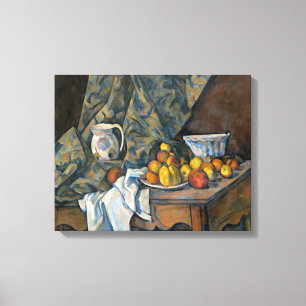 Impressão Em Tela Vida de Paul Cezanne ainda com maçãs e pêsseg