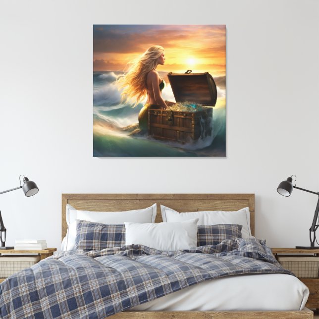 Impressão Em Tela Vida de Sereia (Insitu(Quarto))
