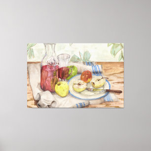Impressão Em Tela Vida estática da fruta e pintura de vinho